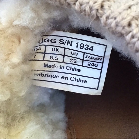 UGG Gael Chestnut Brown Leather Wedge Clogs Size 7 - Picture 6 of 6